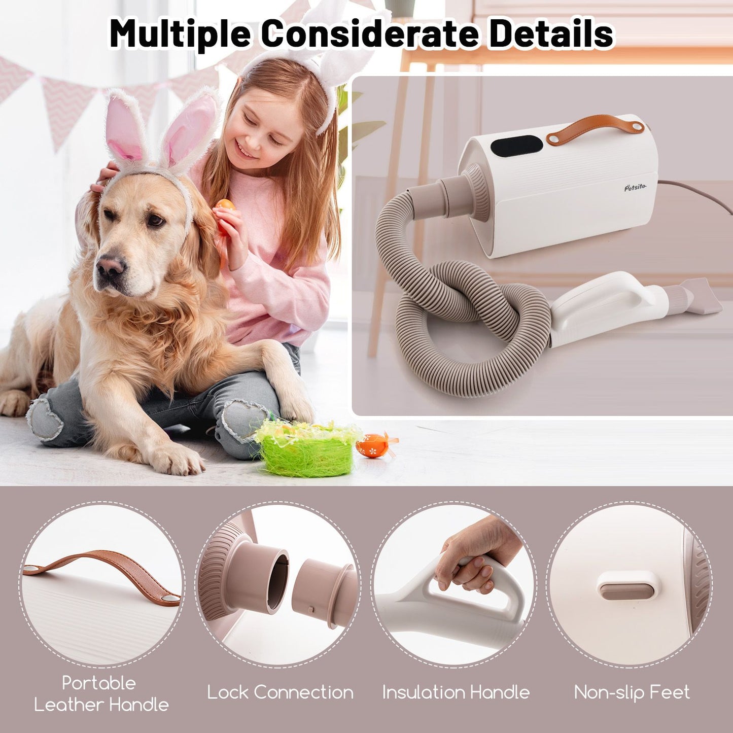 Dog Cat Hair Blower with Negative Ion Function; Pet Hair Dryer; Pet Hair Blower; Pet Hair Blower with Negative Ions; Pet Grooming Blower