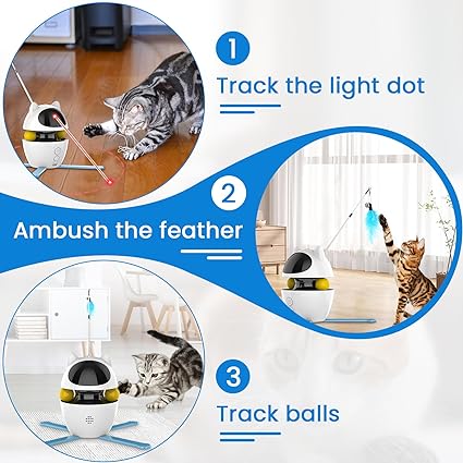 Interactive Cat Toy: 3-in-1 Automatic LED Laser Teaser