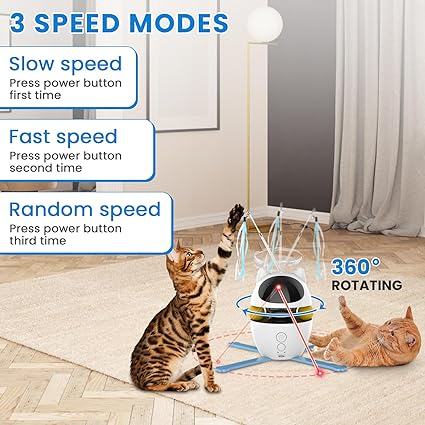 Interactive Cat Toy: 3-in-1 Automatic LED Laser Teaser