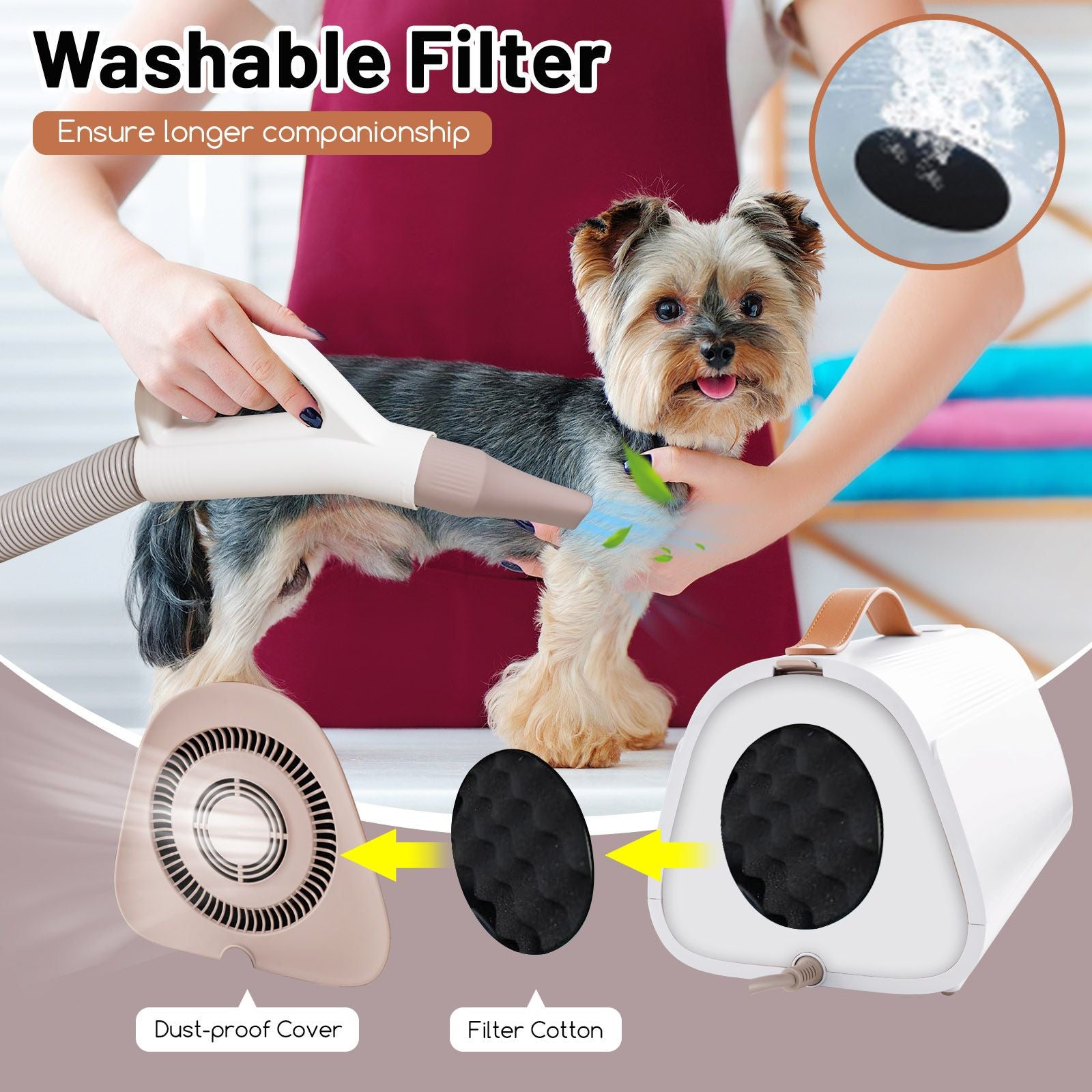 Dog Cat Hair Blower with Negative Ion Function; Pet Hair Dryer; Pet Hair Blower; Pet Hair Blower with Negative Ions; Pet Grooming Blower