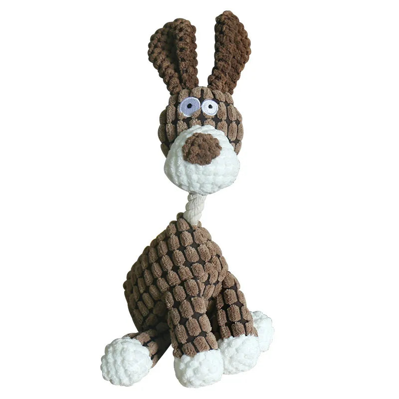 Squeaker Plush Bone Molar Dog Toy