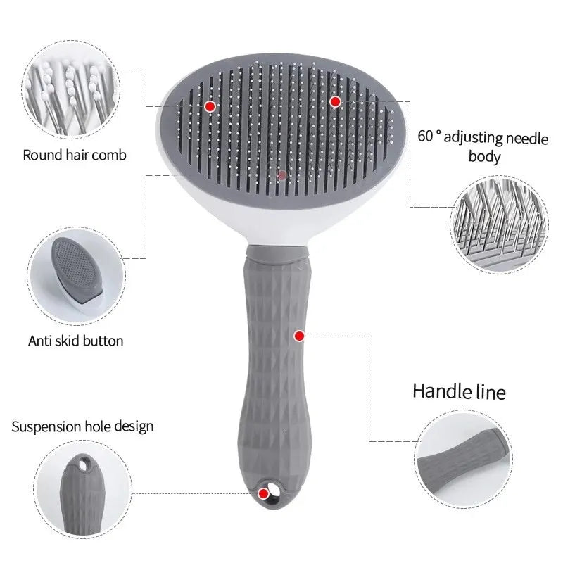 Self-Cleaning Pet Grooming Brush for Dogs & Cats; Dog Brush; Cat Comb; Pet Brush for Dogs & Cats; Grooming Comb