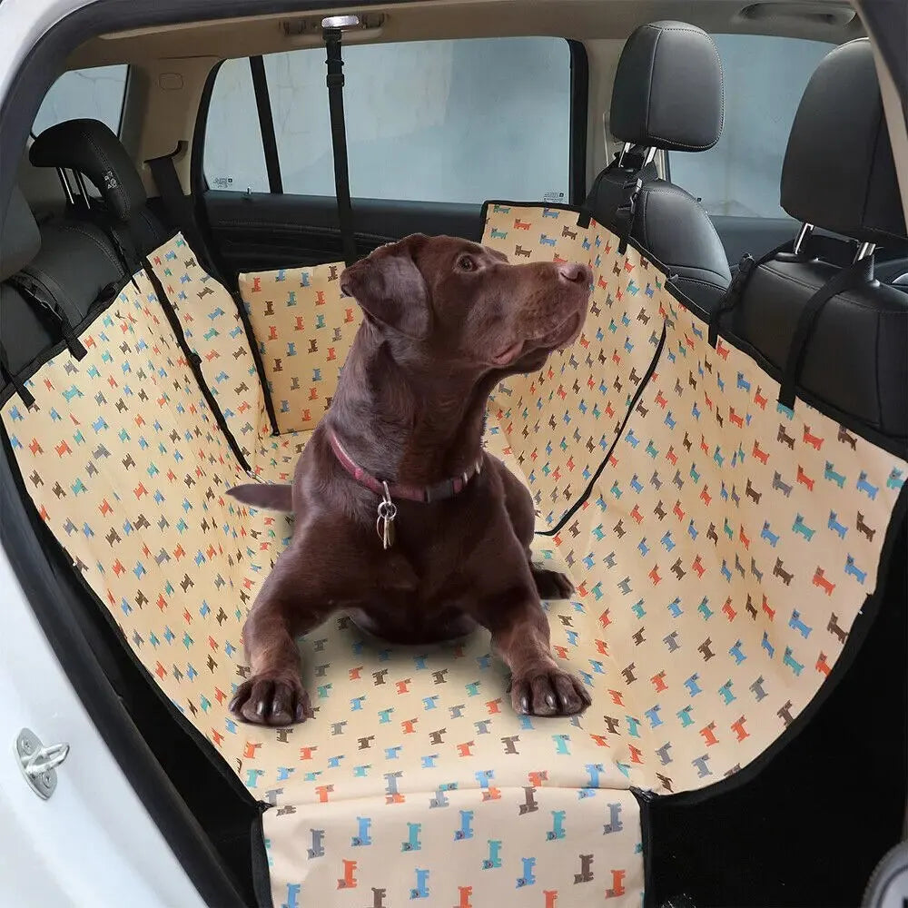 Printed Dog Car Seat Cover; Waterproof Pet Car Seat Protector; Pet Car Seat Cover Waterproof; Printed Waterproof Car Seat Cover; Dog Car Seat Protector Print Design;