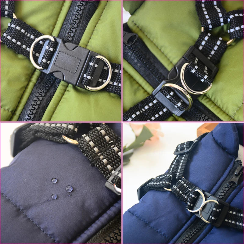 Winter Warm Dog Jacket with Harness