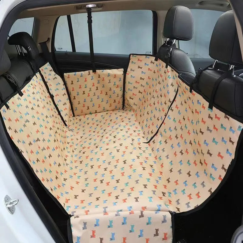 Printed Dog Car Seat Cover; Waterproof Pet Car Seat Protector; Pet Car Seat Cover Waterproof; Printed Waterproof Car Seat Cover; Dog Car Seat Protector Print Design;