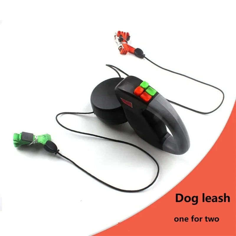 Two-Dog Reflective Retractable Leash – 360° No Tangle Design, Dual Locking System