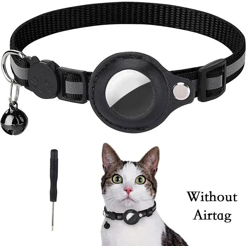 GPS Tracker Cat Collar; Cat Collar with Airtag Holder; Airtag GPS Case for Cat Collar