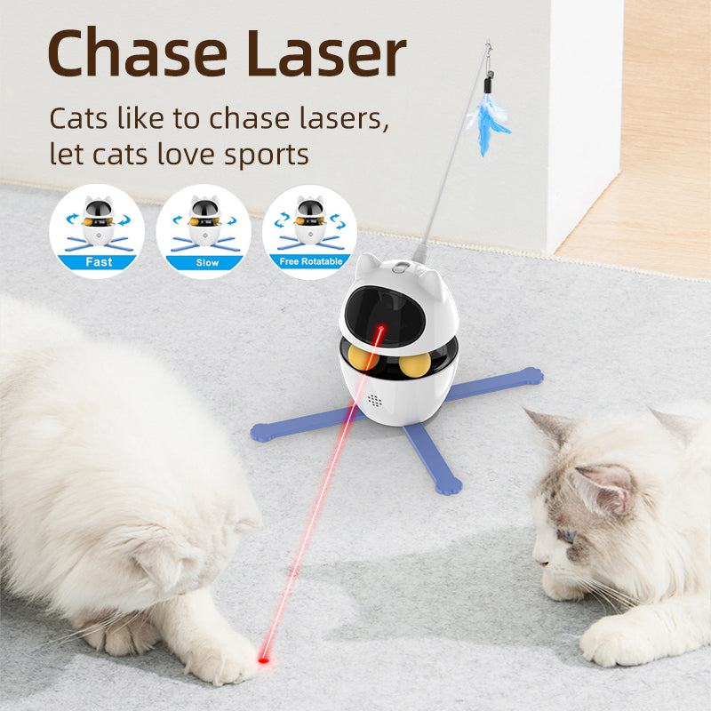 3 in 1 Automatic Cat Toys Interactive Smart Teasing Pet LED Laser Indoor Cat Toy Accessories Electronic Cat Toy for Dog